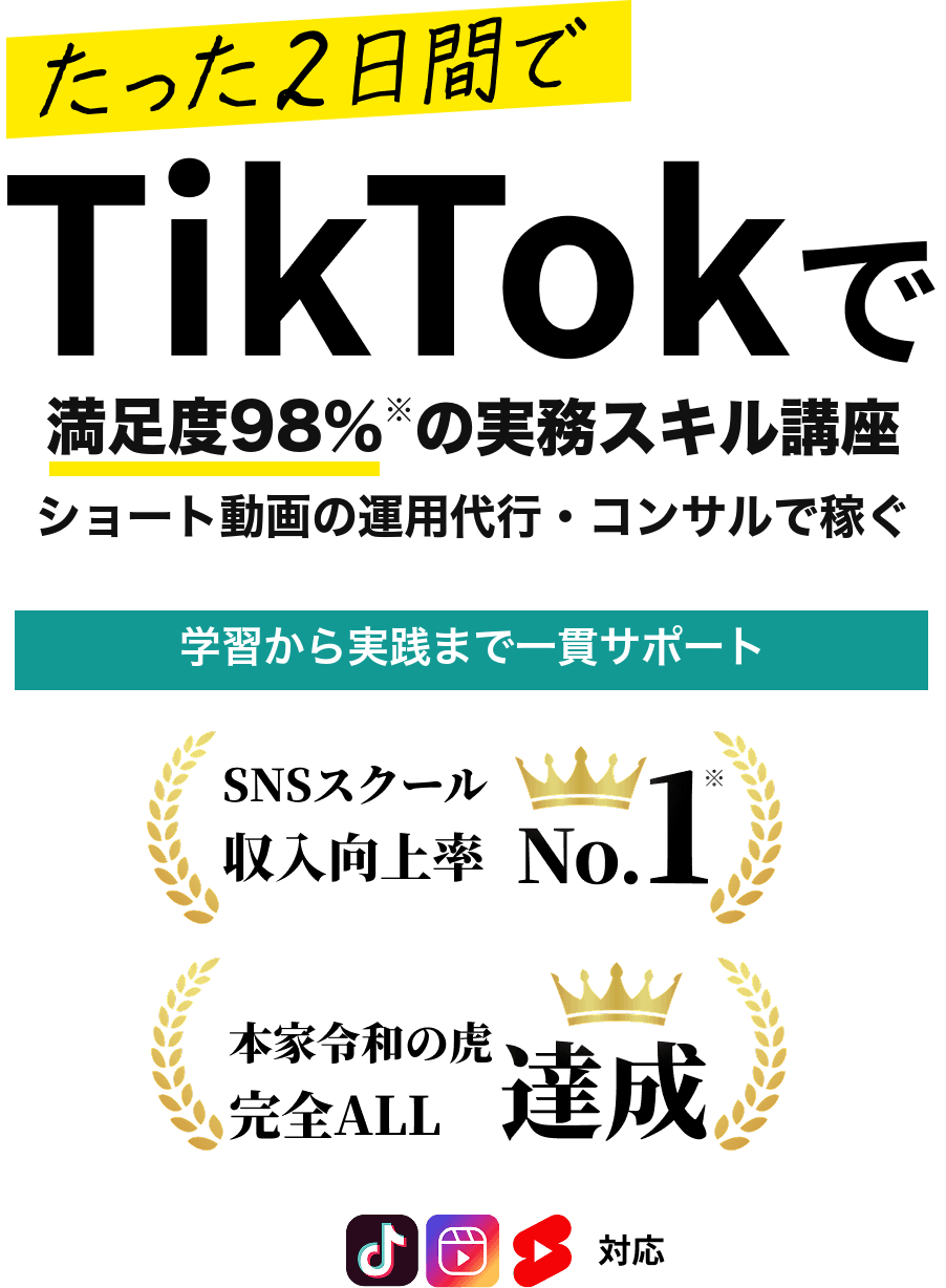 たった2日間でTikTokで月収100万円・時給5,000円位所府を目指す