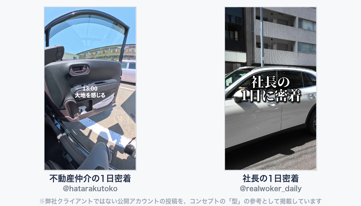 参考動画(弊社クライアントではない公開アカウントの投稿)
