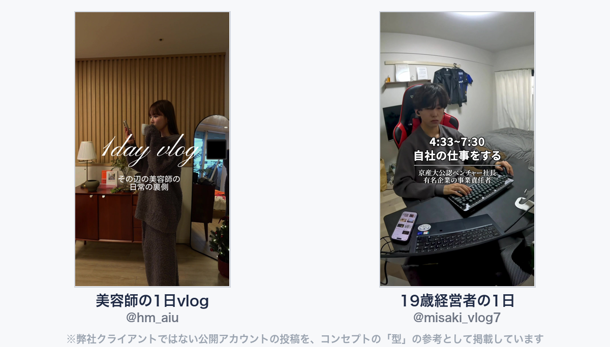参考動画(弊社クライアントではない公開アカウントの投稿)