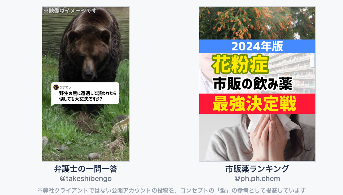参考動画（弊社クライアントではない公開アカウントの投稿）