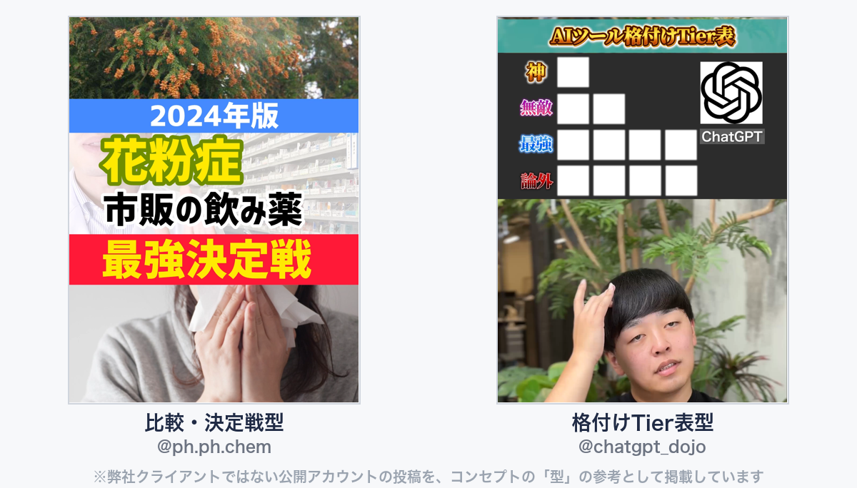 参考動画（弊社クライアントではない公開アカウントの投稿）