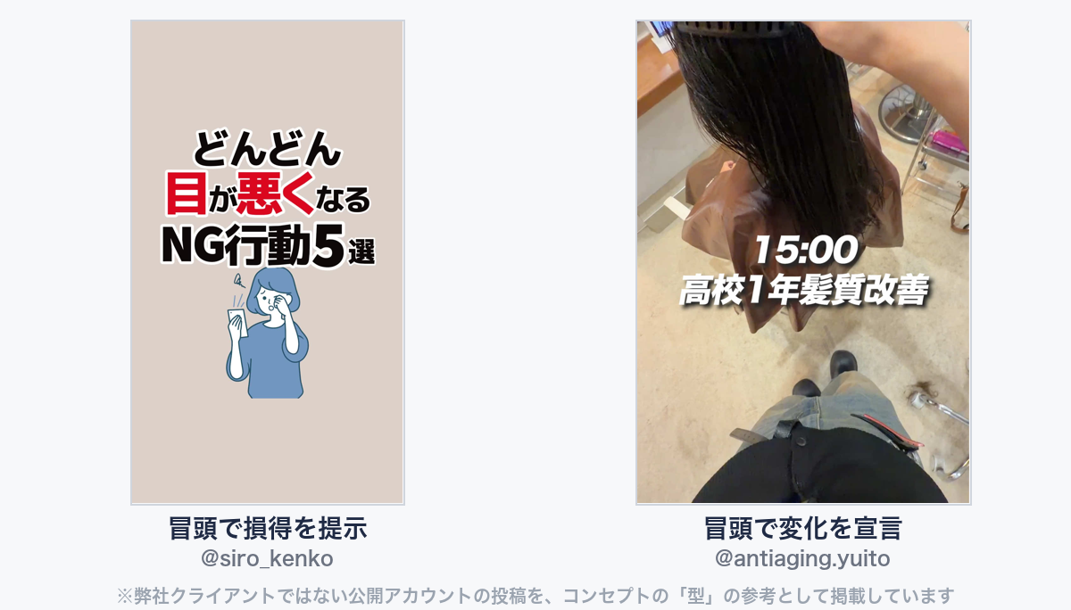 参考動画(弊社クライアントではない公開アカウントの投稿)
