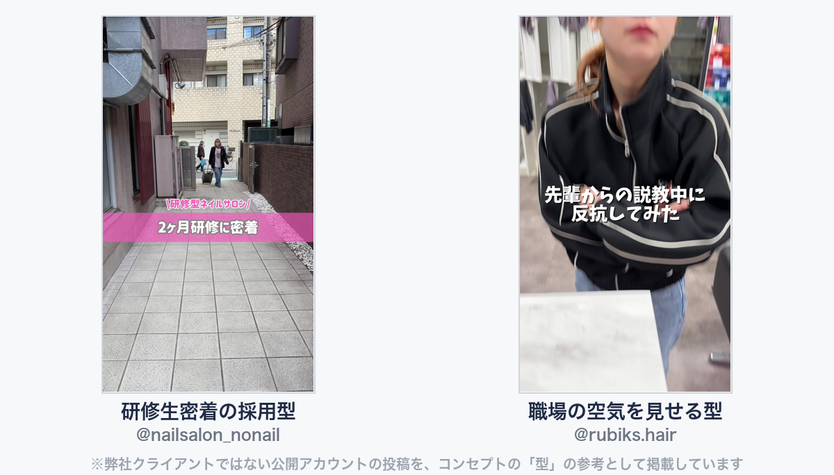 参考動画(弊社クライアントではない公開アカウントの投稿)
