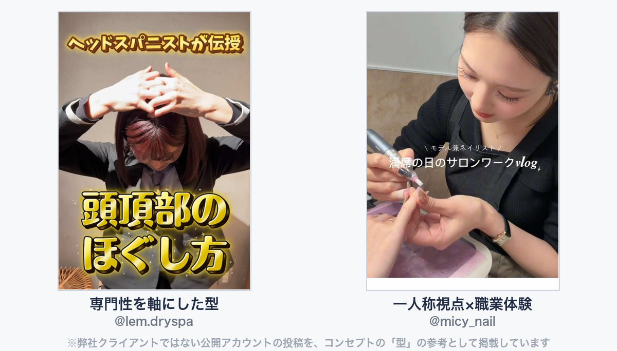参考動画（弊社クライアントではない公開アカウントの投稿）