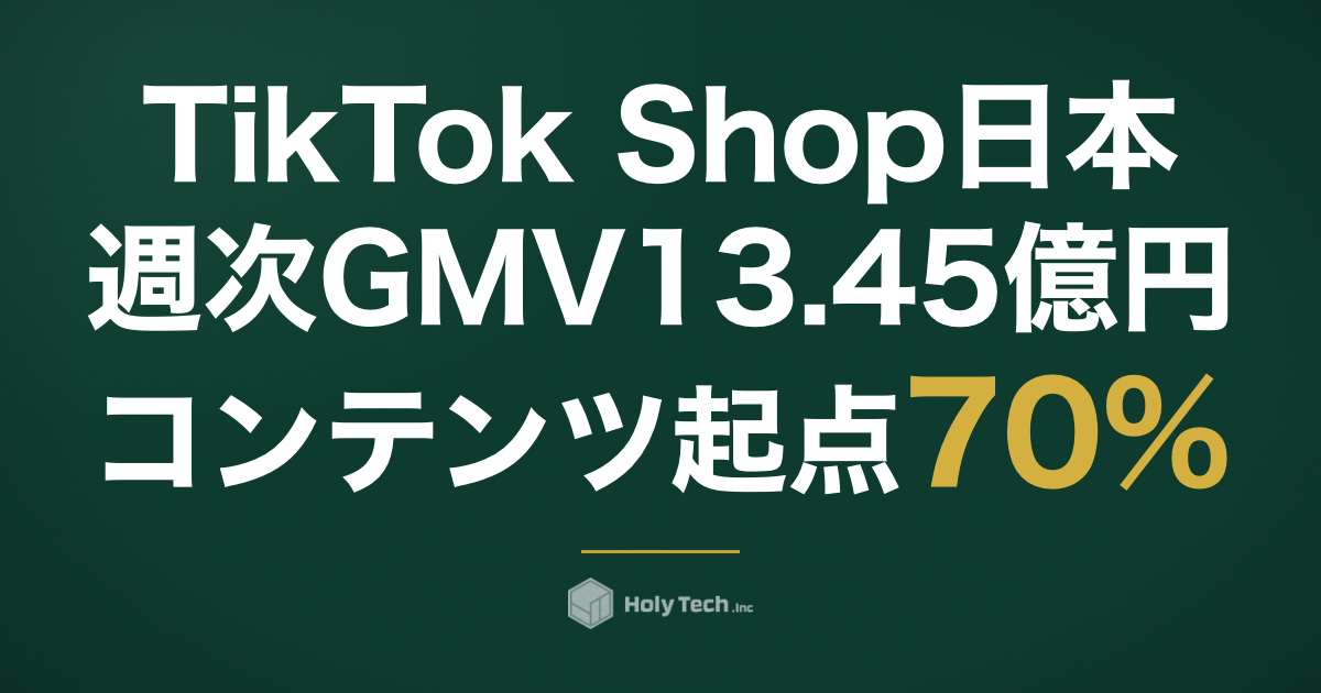 【日本上陸半年で証明】TikTok Shop日本 週次GMV13.45億円・コンテンツ起点70%──運用代行250社の現場が中小企業に告げる3つの数字