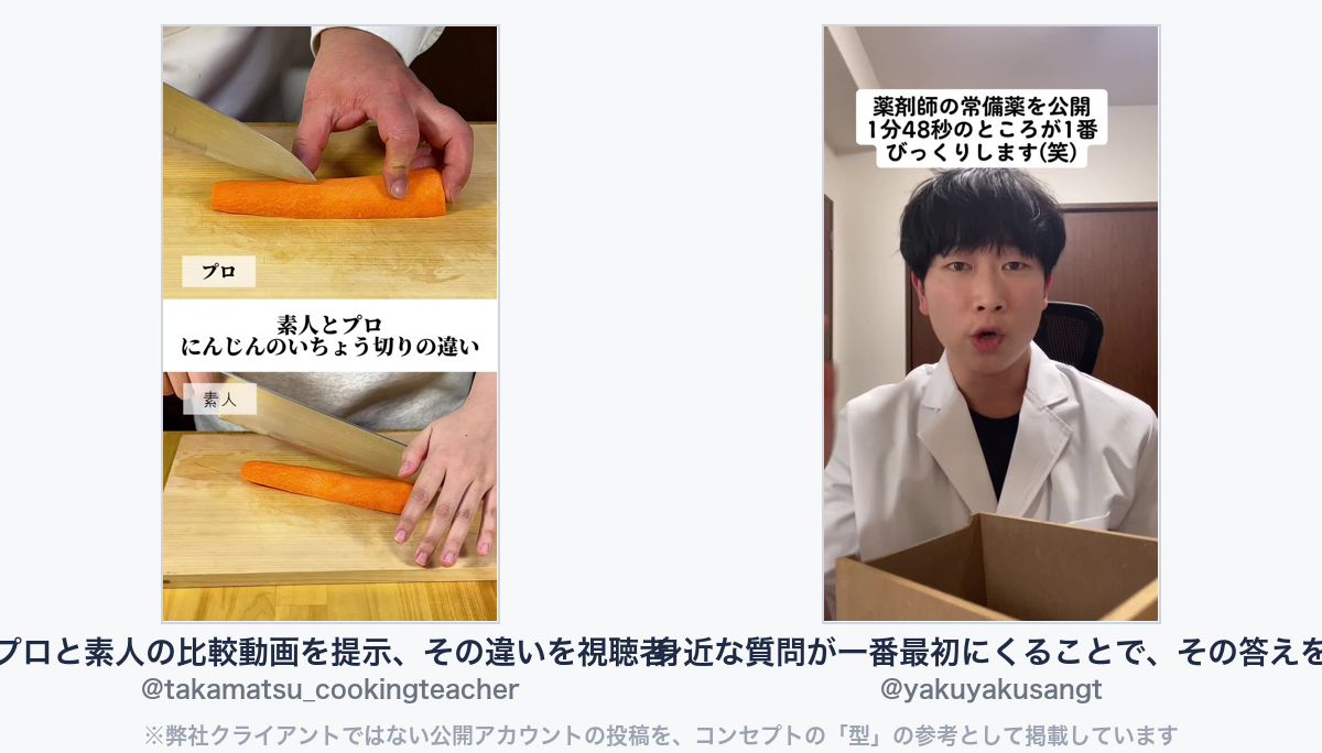 参考動画（弊社クライアントではない公開アカウントの投稿）